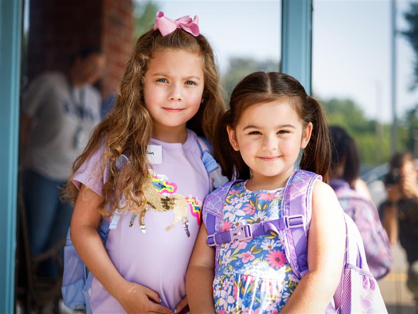Kindergarten students start their school year